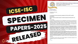 ICSE SPECIMEN PAPER 2025 RELEASED [upl. by Yanaj]