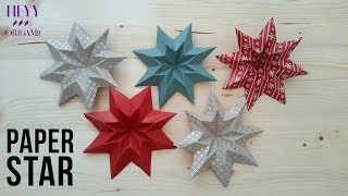 Paper StarHow to make origamikirigami paper christmas star [upl. by Einram]