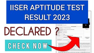 IISER Aptitude Test Result 2023  How To Check IISER Result 2023 [upl. by Gesner]