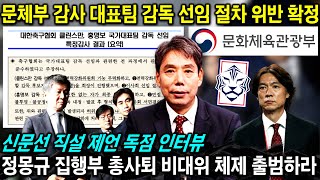 신문선 인터뷰 문체부 감사 감독 선임 절차 위반 확정 정몽규 회장 즉각 사퇴 비대위 체제 출범해야 한다 [upl. by Sig555]