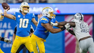 NFL Highlights Rashawn Slater Blocking for Justin Herbert  LA Chargers [upl. by Oyr]