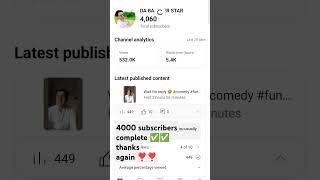 Thanks 👍❣️✅ love howtocomplete4000subs funny 4kcelebration 1kcompleted 4ksubsribers [upl. by Barbi126]