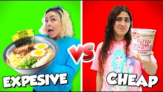 eating EXPENSIVE VS CHEAP FOOD for 24 hours challenge [upl. by Anum]