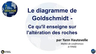 Le diagramme de Goldschmidt  Ce qu’il enseigne sur l’altération des roches par Yann Hautevelle [upl. by Astera]