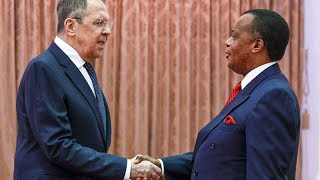 Congo  Lavrov rencontre Sassou Nguesso lors de sa tournée africaine [upl. by Margeaux]