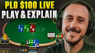 PLO 100 Live Play amp Explain  poker [upl. by Borchert558]