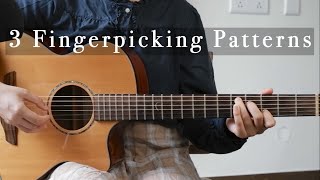 3 Simple Fingerpicking Patterns For Beginners  Guitar Lesson [upl. by Jordison]