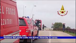 Fossalta di Piave VE Gestore del ponte cade nel Piave ricerche in corso 09102024 [upl. by Molini]