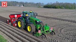 Planting potatoes in one pass  Aardappels poten in 1 werkgang  Dewulf  Kartoffel legen  Wielink [upl. by Enovi]