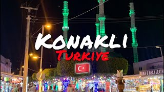 Konakli town Turkiye  bazaar evening walk Alanya Antalya Turkey The Mosque call to prayer турция [upl. by Hays269]