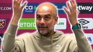 Pep Guardiola embargoed postmatch press conference  West Ham 13 Man City [upl. by Asiil]