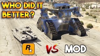 GTA 5 RHINO TANK VS MODDER TANK WHO DID IT BETTER [upl. by Parshall]