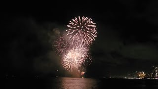 Waikiki Honolulu Hawaii New Years Eve Fireworks Jan 1 2024 [upl. by Nagiem427]