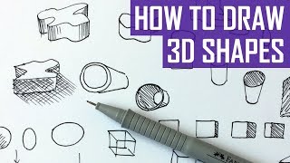 How to Draw 3D Shapes  Exercises for Beginners [upl. by Aikehs]