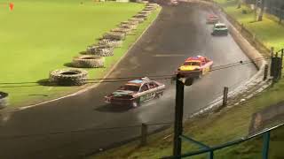 National saloon stockcar final  Cowdenbeath racewall 16324 [upl. by Adaynek677]