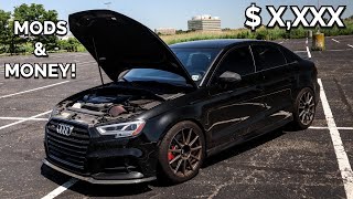 Full Mod List Breakdown amp Cost Of My Audi S3 [upl. by Lavicrep]