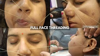 Full face threading  थ्रेडिंग धागे से चेहरे का बाल कैसे निकाले  professional beautician Rekha [upl. by Civ]