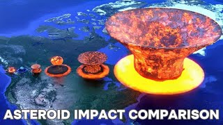 Asteroid impact Comparison On Earth☄️🌎🔥 [upl. by Gnad]