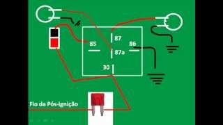 COMO INSTALAR UM RELÉ AUXILIAR DE 5 PINOS [upl. by Barbarese113]