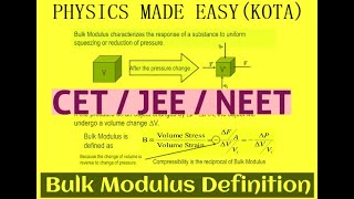 BULK MODULUS SHEAR STRESS YOUNGS MODULUS THERMAL EXPANSION PENDULUM CLOCK FOR JEE AND NEET  5 [upl. by Donnelly]