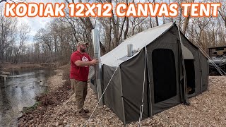 Kodiak Canvas 12x12 Cabin Hot Tent Full SetUp [upl. by Hafeetal676]