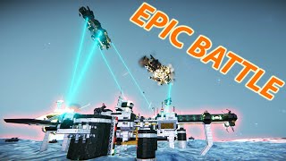 Military Base Under Attack By Unknown Ships Space Engineers Epic Battle EP20 [upl. by Okiram]