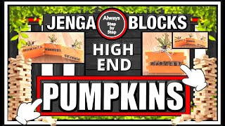 ✅GENIUS TUMBLING TOWER BLOCKS PUMPKINS✅DOLLAR TREE INSPIRED DECOR ✅JENGA BLOCKS HIGH END WOOD CRAFTS [upl. by Ambler578]