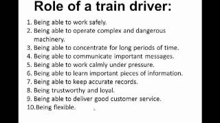 Train Driver Interview Questions Structured and Managers Interviews [upl. by Rossy]