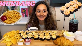 MUKBANG РОЛЛЫ🍣НАГГЕТСЫ🍗КРУАССАН🥐Я НЕВЕСТА💍🥰УХОЖУ С ЮТУБ🌚 [upl. by Lutero]