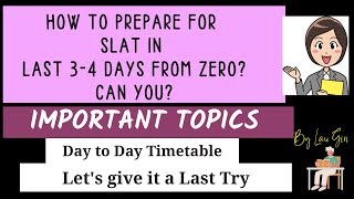 How to prepare for SLAT in 45 days Important Topics for SLAT SLAT Preparation [upl. by Eimac126]