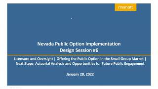 Nevada Public Option Implementation  Design Session 6 [upl. by Freed713]