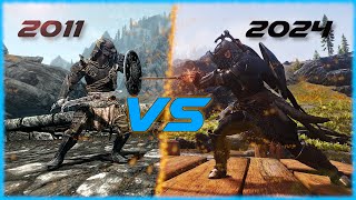 Skyrim Vanilla vs Modded Combat and Graphics  ARPG [upl. by Baggott]