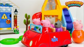 Genevieve Plays with Peppa Pig Weebles and a fun toy Dollhouse [upl. by Hallvard806]