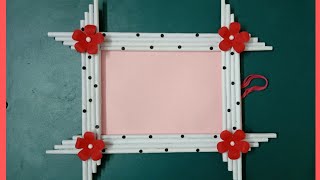 Hand made Photo frame  Paper Photo Frame Making Easy Tutorial  DIY Photo Frame [upl. by Nyahs337]