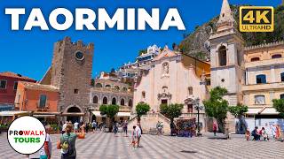 Taormina Sicily Walking Tour 4K60fps with Captions  Prowalk Tours [upl. by Ellenrahs]