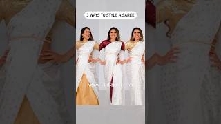 3 Ways to Style a Saree  Saree Styling Ideas  Saree Drape Styles  Sequin Blouse Design  shorts [upl. by Arehc]