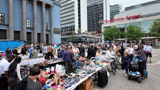 Stockholm Sweden  Cloudy Day at Hötorget Market Drottninggatan and More  4K [upl. by Holcman]