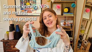 Moar Knits  Summer knitting WIPs and my first sewing projects [upl. by Martijn]