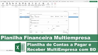 Planilha de Contas a Pagar e Receber Multiempresa com Banco de Dados [upl. by Acinnor]