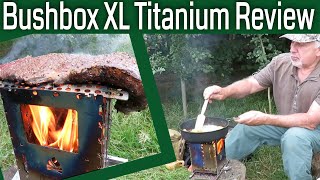 Cooking Steak Eggs Chips On The Bushbox XL Titanium Outdoor Wood Stove Plus Full Test And Review [upl. by Timmy]