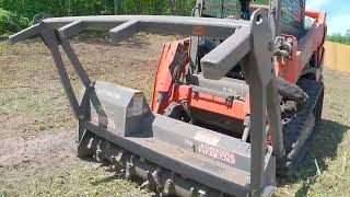 Forestry mulching on a steep slope [upl. by Tews]