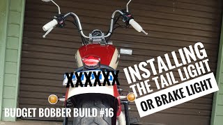 Buget Bobber Build 16  Installing the LED Tail light or Brake Light amp Number Plate on Virago XV250 [upl. by Aihsek]