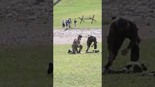 WW D Day Mortar Misfired Directions by Manual at D Day Reenactment in Conneaut Ohio [upl. by Rehtae]