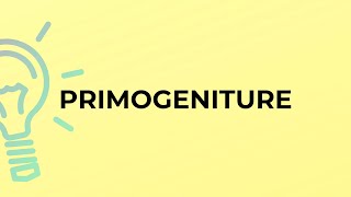 What is the meaning of the word PRIMOGENITURE [upl. by Helen]