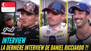 DANIEL RICCARDO FAIT SES ADIEUX À LA FORMULE 1   LES INTERVIEWS DAPRÈS GRAND PRIX SINGAPOUR [upl. by Adnileb251]