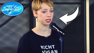 SKANDALAUFTRITT von der Militanten VEGANERIN bei DSDS [upl. by Notsirk]