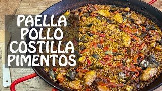 PAELLA DE POLLO COSTILLA Y PIMIENTOS [upl. by Kirenoj]