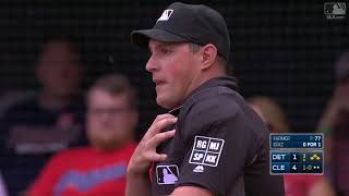 Tigers Intentionally Hit Umpire Quinn Wolcott with Pitch [upl. by Yrffej]