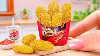 Crispy Miniature Burger King Flamin Mac n Cheetos Recipe ASMR Awesome Fast Food Idea by Mini Yummy [upl. by Ziwot]