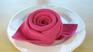 Servietten falten Rose 🌹 Blüte  Blume  Einfache DIY Tischdeko basteln Geburtstag Hochzeit [upl. by Corie345]